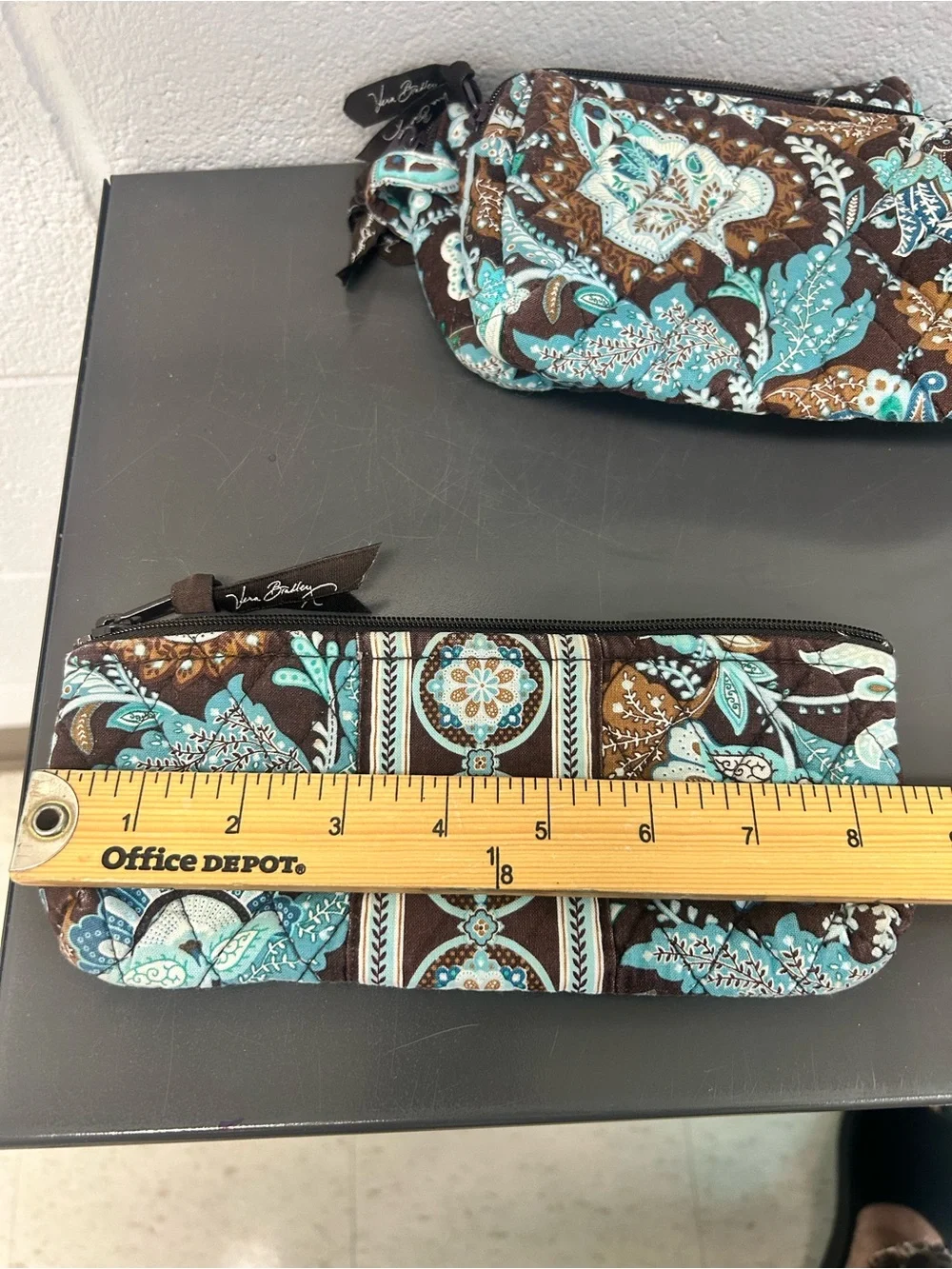 Vera Bradley Java Blue retired pattern cosmetic pouch set